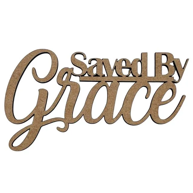 Saved By Grace | Inspirational | Wooden Cutout Word | Connected Word | Wood Saved By Grace Word | Wreath Decor | Wall Decor | Home Decor