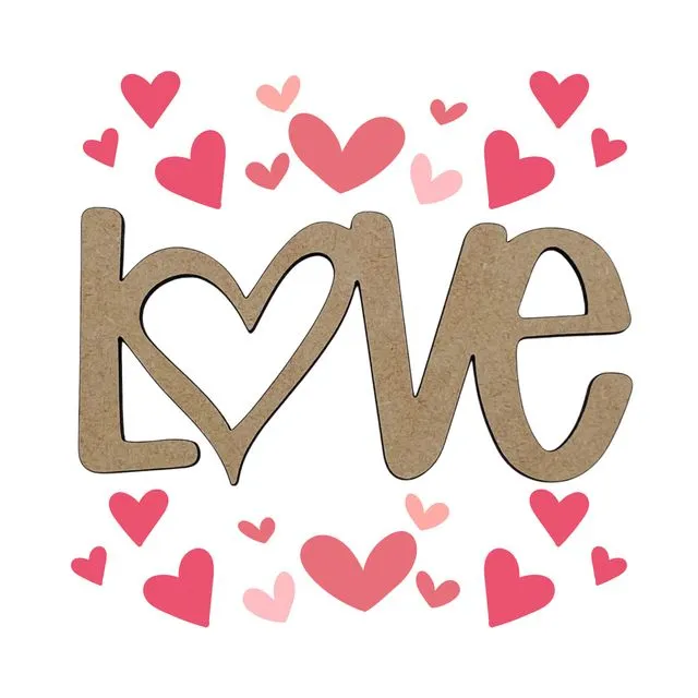 LOVE | Block Word Love | Wooden Cutout Word | Love with Heart | Wooden Love Word | Wreath Decor | Wall Decor | Home Decor | Family Wall