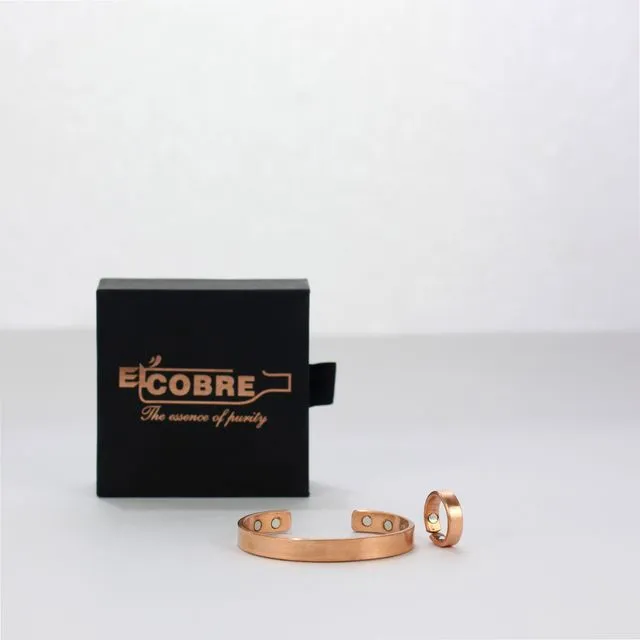 Pure copper magnet Bracelet & Ring with gift box (design 1)