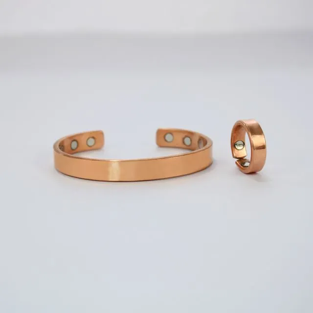 Pure copper magnet Bracelet & Ring (Design 1)