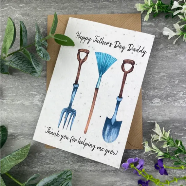 Thank You For Helping Me Grow Plantable Father's Day Card