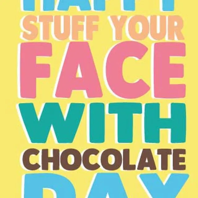 6 x Easter Cards - Happy stuff you face with chocolate Day - E14