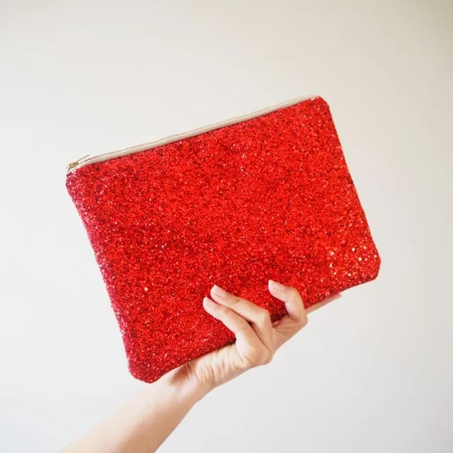 Red Glitter Evening Bag