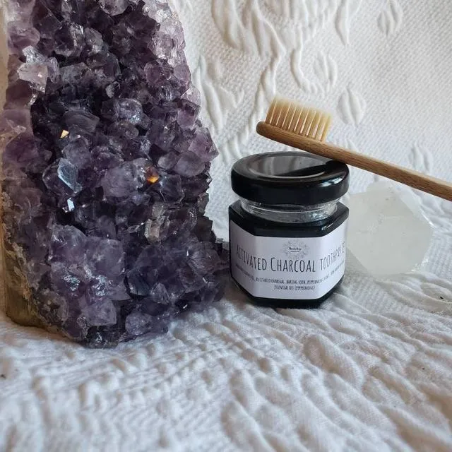 Activated Charcoal Toothpaste + Organic Wooden Toothbrush