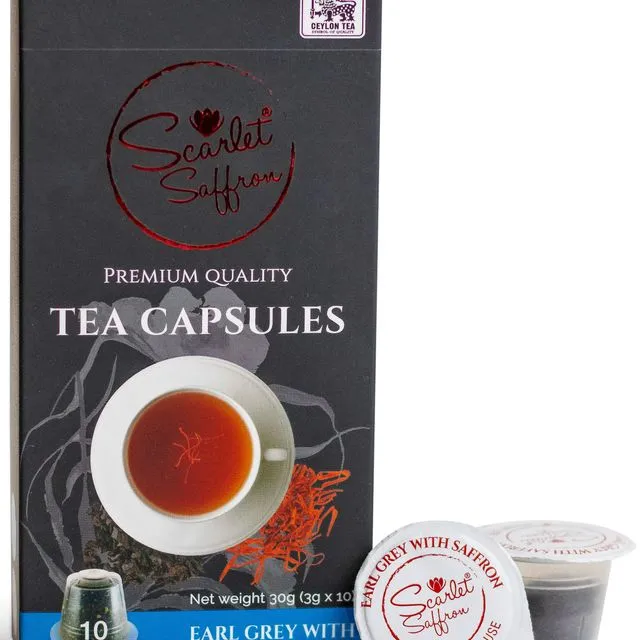 English Breakfast Ceylon Tea with Saffron (12x Individual Pyramid Tea Bags)