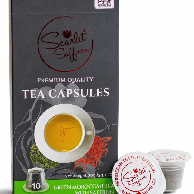 Green Moroccan Ceylon Tea with Saffron (10x Nespresso compatible capsules)