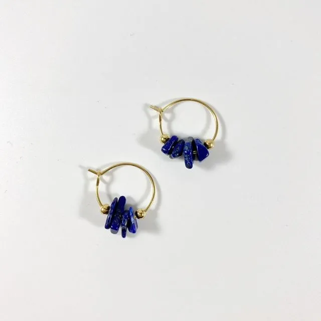 HIYA mini hoop earrings - Lapis lazuli