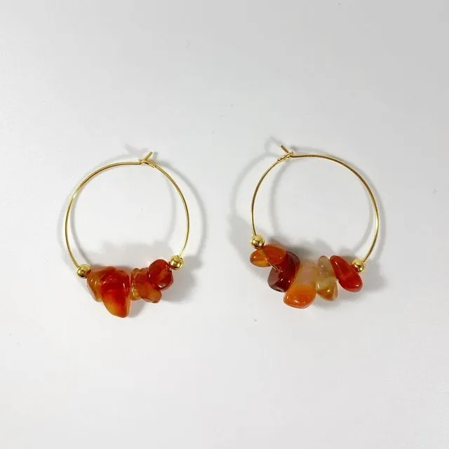 HIYA mini hoop earrings - Carnelian