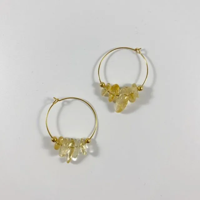 HIYA mini hoop earrings - Citrine