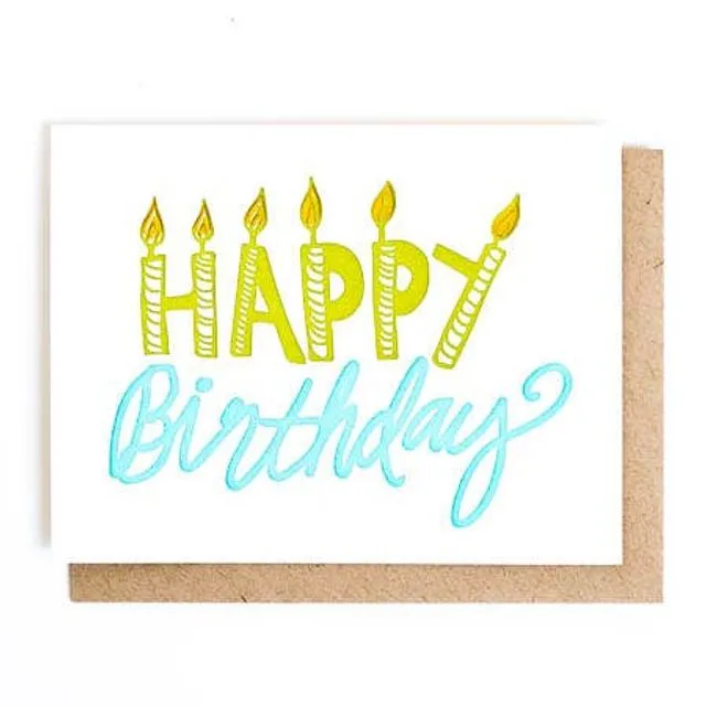 Birthday Candles Letterpress Card