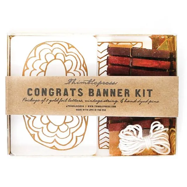 CONGRATS Gold Foil DIY Banner Kit