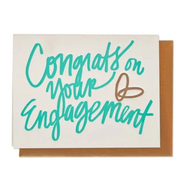 Congrats On Your Engagement Letterpress Greeting Card - A2