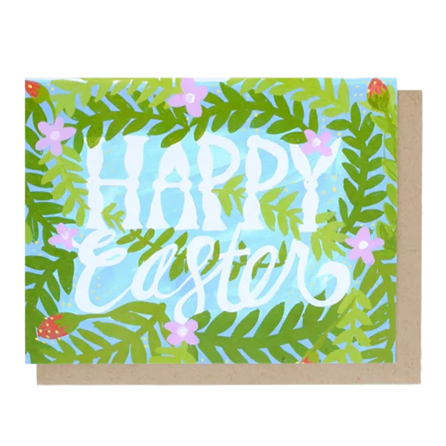 Happy Easter Palm Single Card - A2