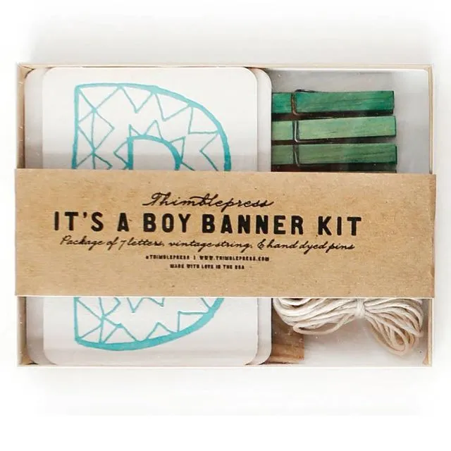 IT'S A BOY Letterpress DIY Banner Kit