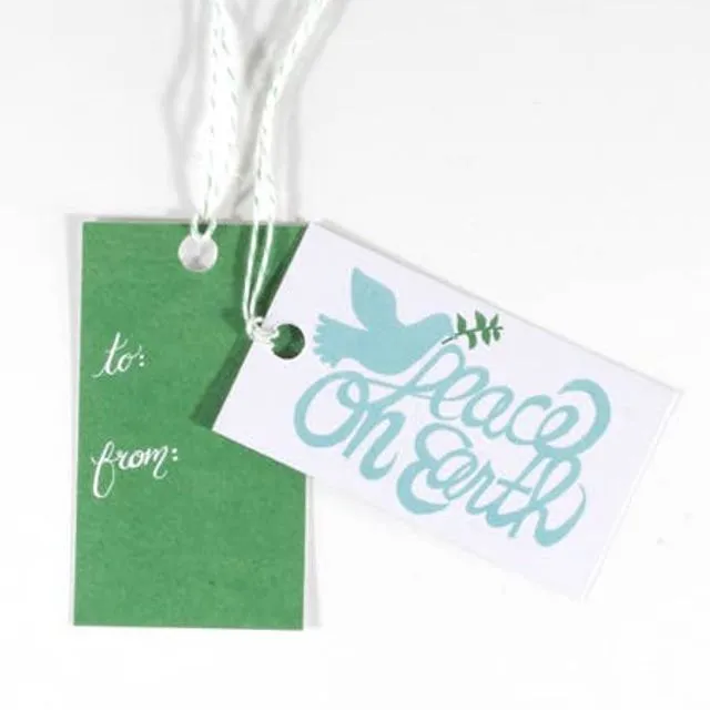 Peace On Earth Gift Tags (Package of 10) 3.5"x2"
