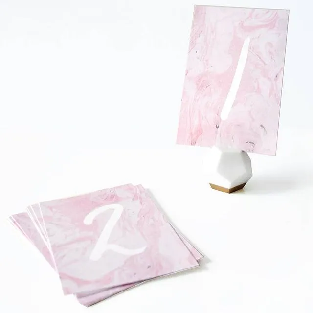 Pink Marble Table Numbers 1-10