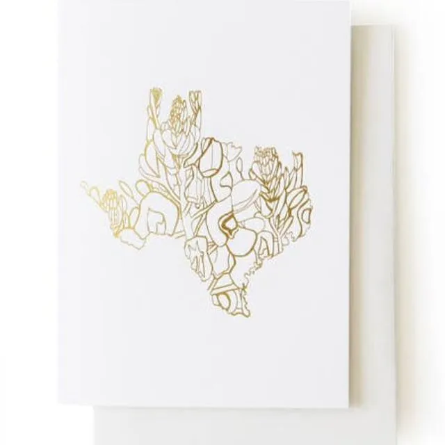 Texas Bluebonnet Gold Foil State Flower Collection Card Single Card