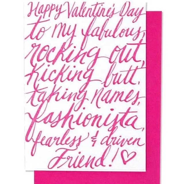 Valentine's Girlfriend Letterpress Card