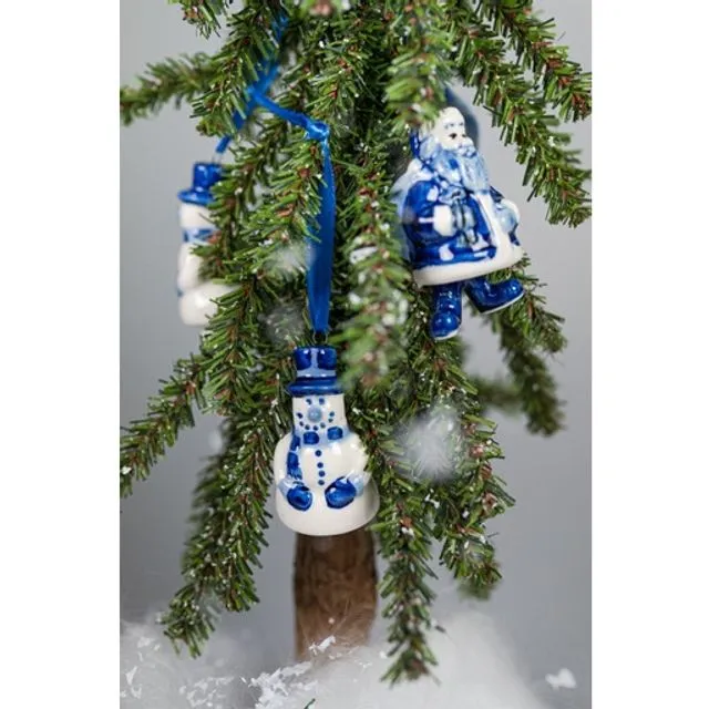 Santa & Snowman Ornaments (QTY: 12, six each)