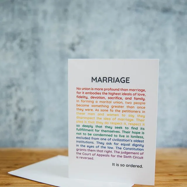 Gay Marriage Supreme Court Decision Wedding Greeting Card