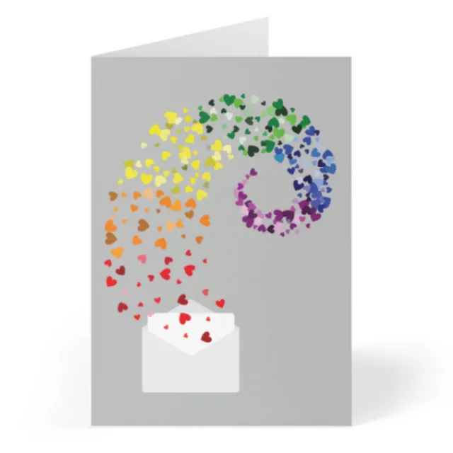 Envelope full of Rainbow Hearts