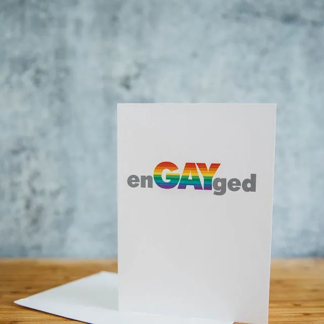 EnGAYged Rainbow Wedding Greeting Card