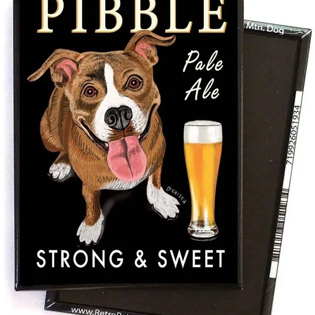 MB-127 Magnet 4-pack, Pitbull Terrier "Pibble Pale Ale"