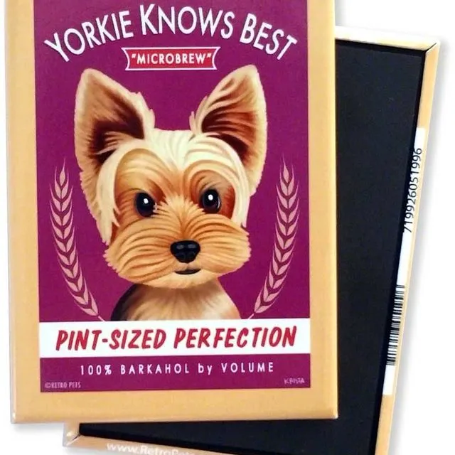 MB-122 Magnet 4-pack, Yorkshire Terrier "Yorkie Knows Best"
