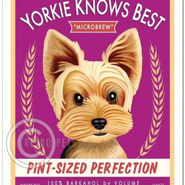B-122  8x10 Print, Yorkshire Terrier "Yorkie Knows Best"