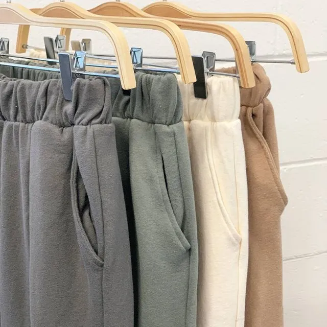 RECYCLED FRENCHTERRY JOGGERS PACKDEAL - Prepack of 12 - 4*S, 4*M, 4*L - GREY OLIVE BANANA TAUPE
