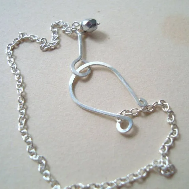 Long Silver Key Necklace