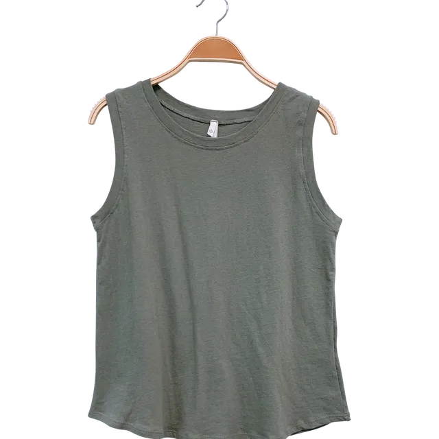 RECYCLED COTTON MUSCLE TANK - Prepack of 6 - 1*S, 2*M, 2*L, 1*XL - OLIVE