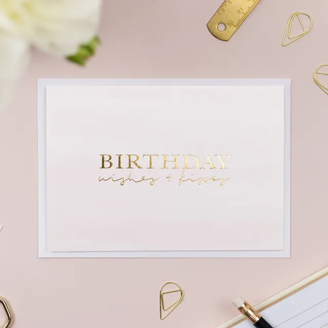 Birthday Wishes + Kisses Card