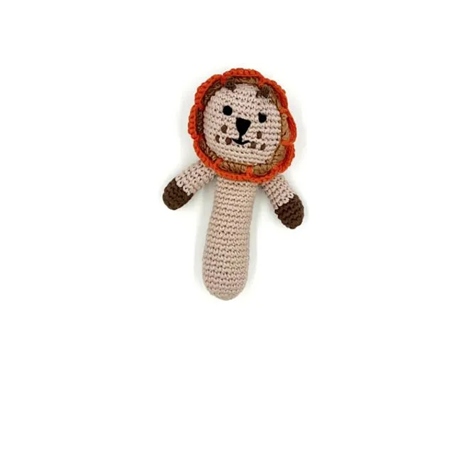 Baby soft toy Stick rattle Lion
