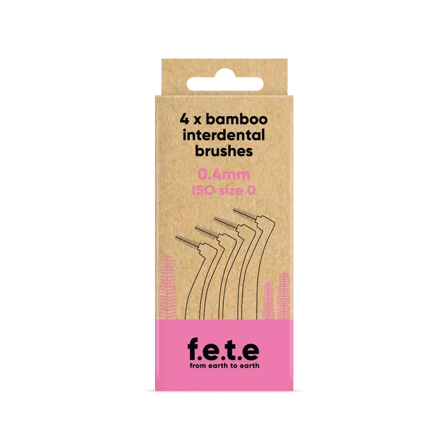 f.e.t.e | Interdental Brushes ISO Size 0, Pink, 0.4mm twisted wire diameter (6 packs/4 pcs each)