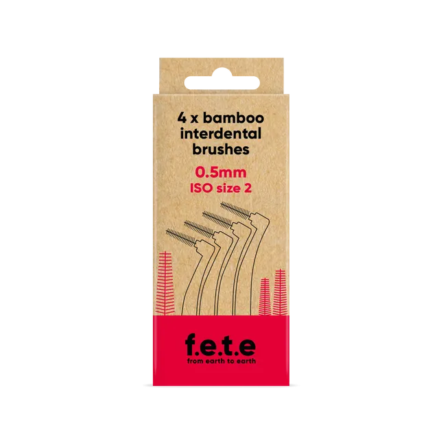 f.e.t.e | Interdental Brushes ISO Size 2, Red, 0.5mm twisted wire diameter (6 packs/4 pcs each)