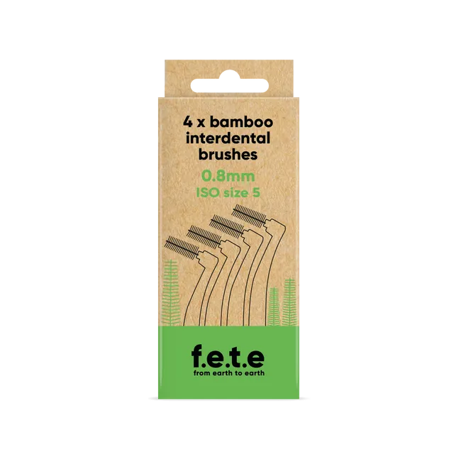 f.e.t.e | Interdental Brushes ISO Size 5, Green, 0.8mm twisted wire diameter (6 packs/4 pcs each)