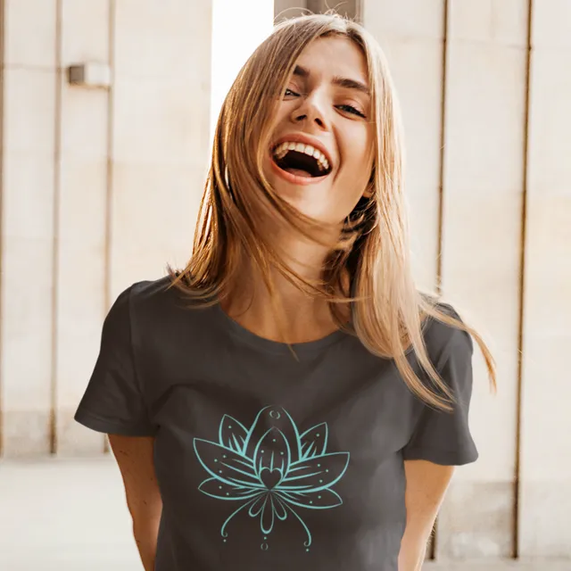 Lotus Flower T-shirt, Lotus Shirt, Lotus Pattern Tee, Mandala Shirt, Yoga, Meditation, Unisex, UK - Dark Grey Heather