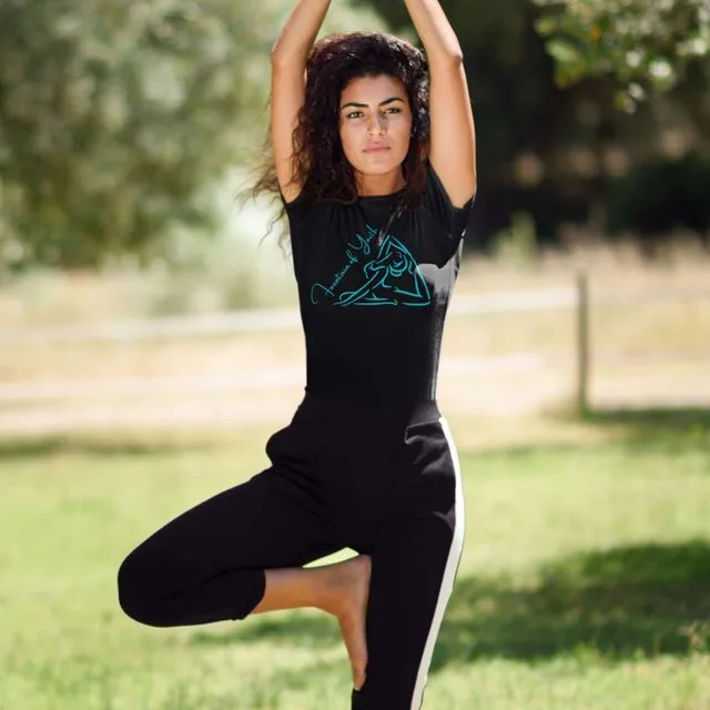 Fountain of Youth Yoga T- shirt -Unisex Jersey Short Sleeve Tee for Women - Black