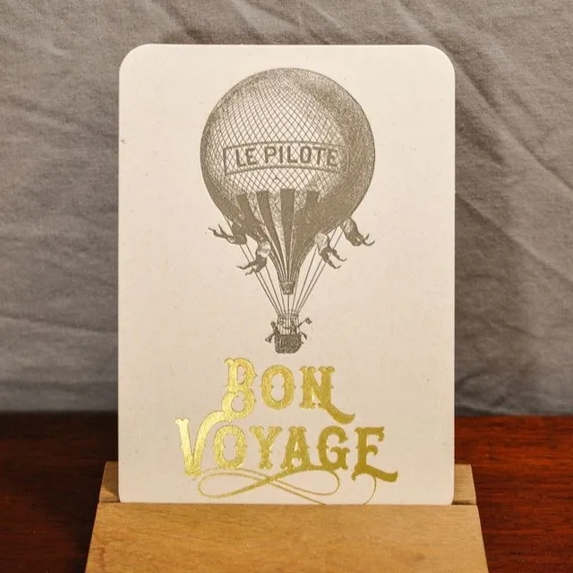 Greeting Card Bon Voyage Hot Balloon