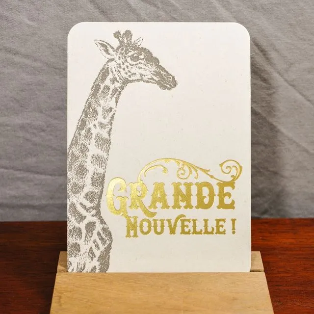 Greeting Card Big News Giraffe