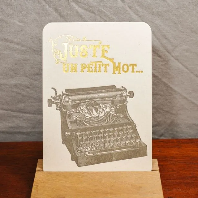 Greeting Card Just a Word Typewriter