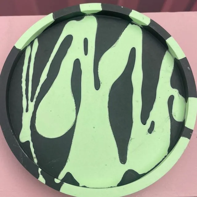 Coaster Set - Graffiti - Black & Green