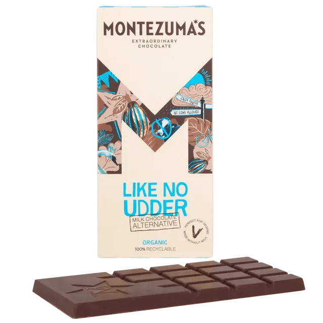 Montezuma's Chocolates 1531 Like No Udder Milk Chocolate Alternative 90g bar case of 12