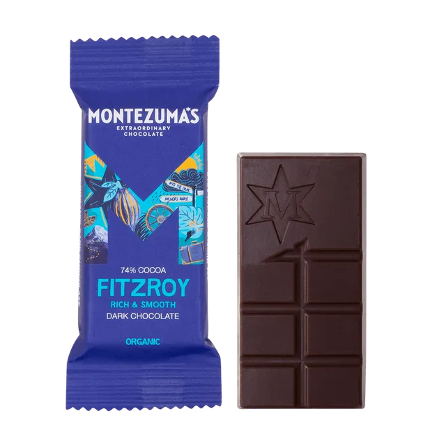 Montezuma's Chocolates 1551 Fitzroy 73% Dark Organic 25g mini bar case of 26