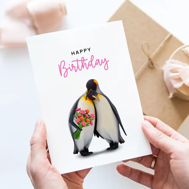 Penguin birthday card