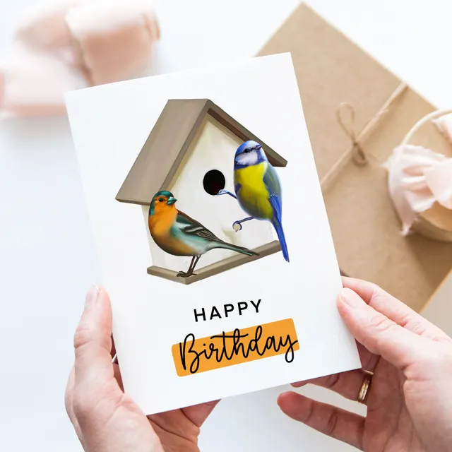 Bird Box Birthday card