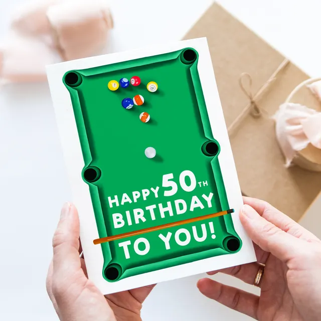50th Pool Table Birthday card
