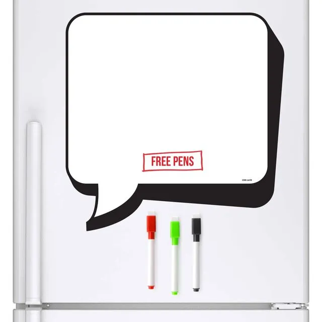 Cartoon Speech Bubble Whiteboard & Dry Wipe Pens (Magnetic Fridge Board)