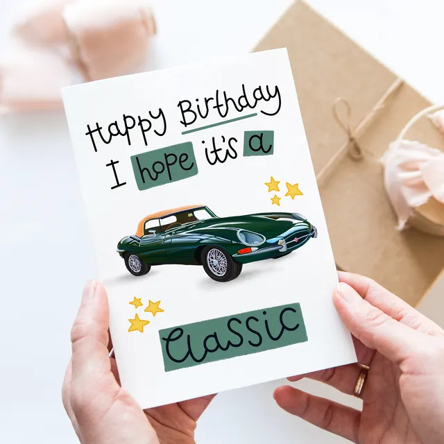 Jag Classic Car Birthday card